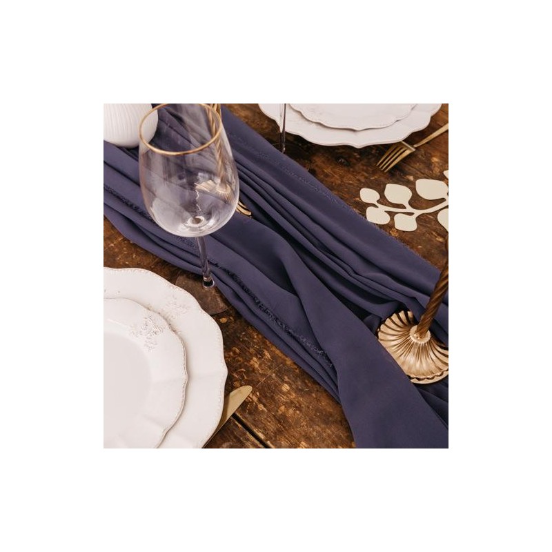 nappe mousseline soie bleu