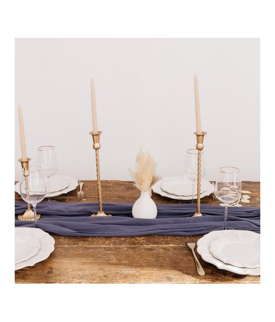 nappe mousseline soie bleu