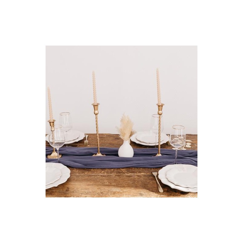 nappe mousseline soie bleu