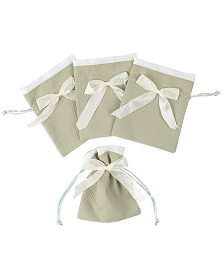 pochons tissu gaufre noeud satin