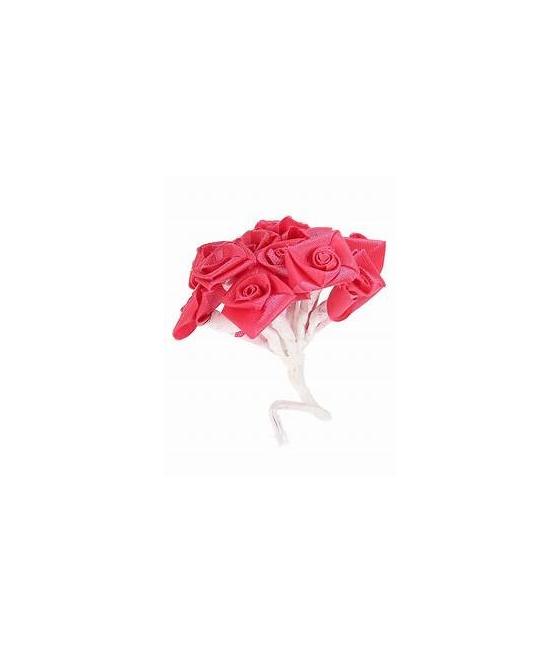 Mini-rose en satin de couleur Fuchsia