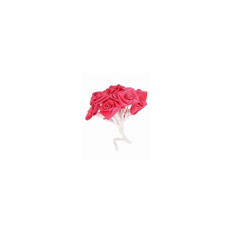 Mini-rose en satin de couleur Fuchsia