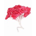 Mini-rose en satin de couleur Fuchsia