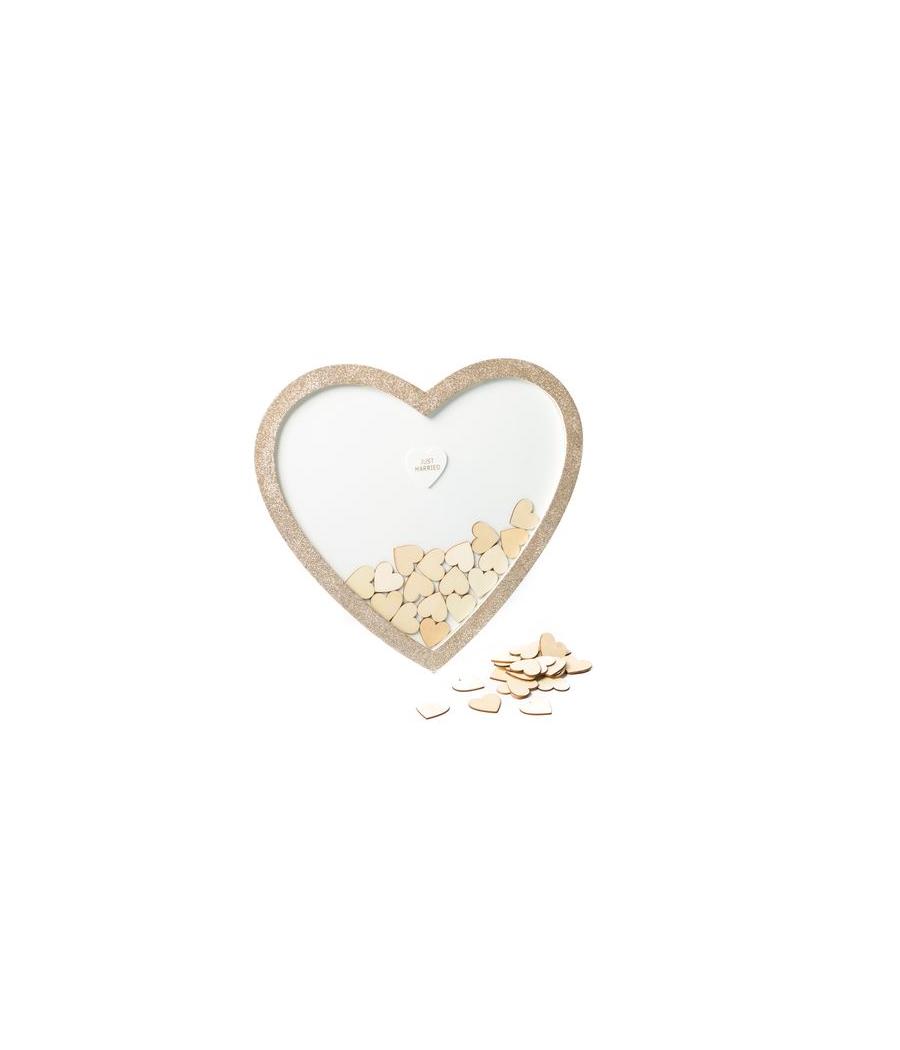 cadre coeur livre d or paillettes