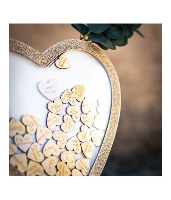 cadre coeur livre d or paillettes