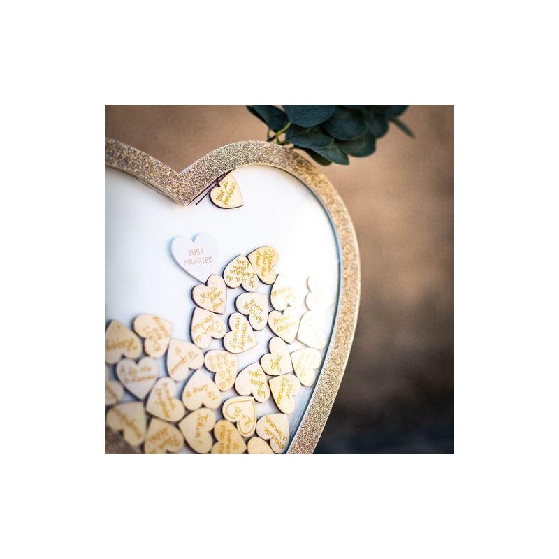 cadre coeur livre d or paillettes