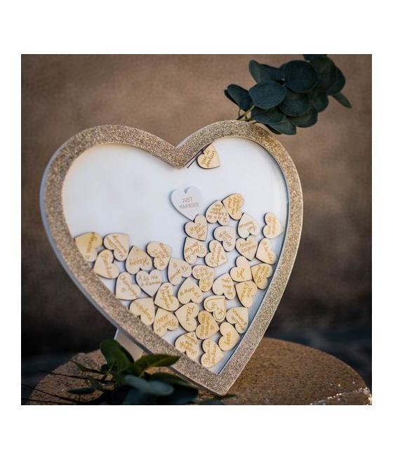 cadre coeur livre d or paillettes