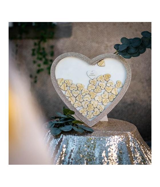 cadre coeur livre d or paillettes