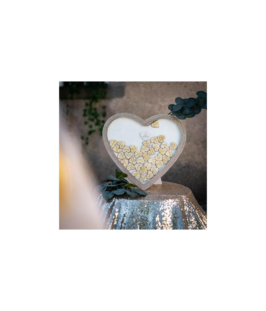 cadre coeur livre d or paillettes