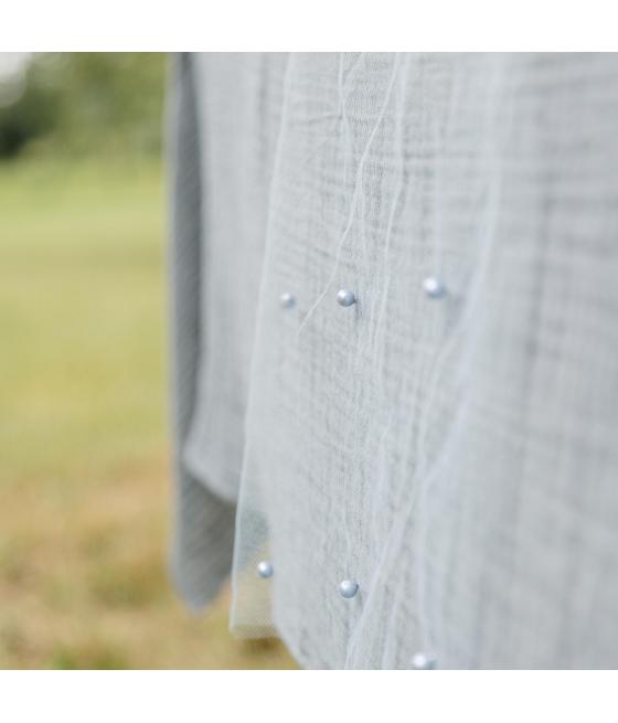 nappe gaze coton bleu