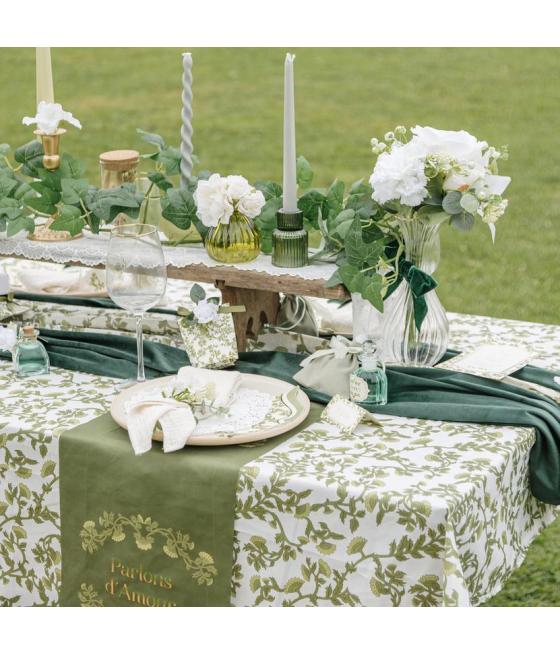 nappe botanica verde blanc pistache