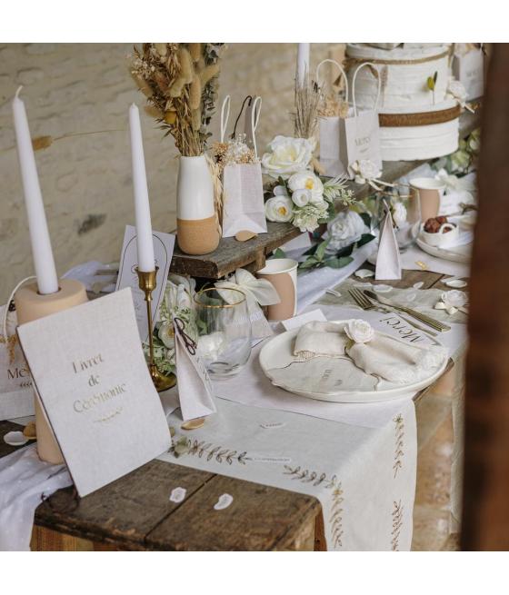 chemin table communion effet lin or