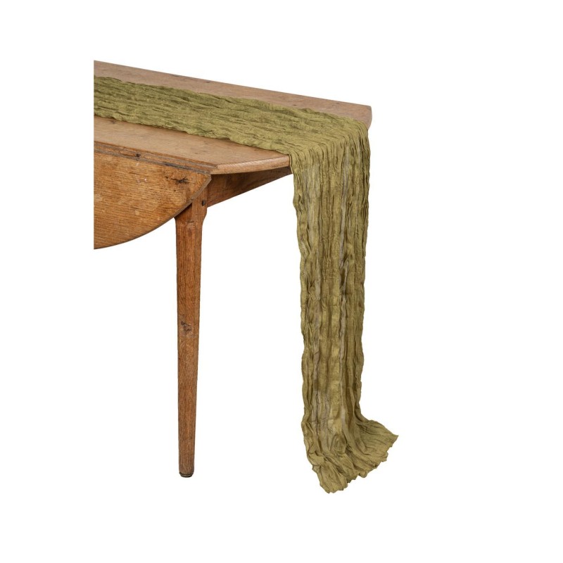 chemin table cheesecloth pistache