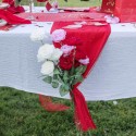 chemin de table organza perles rouge