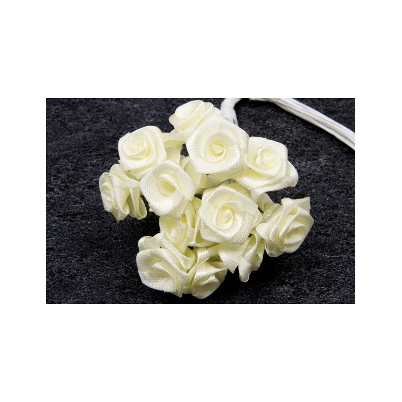 Mini rose ivoire x 72
