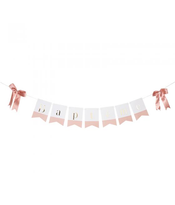 guirlande bapteme papier rose