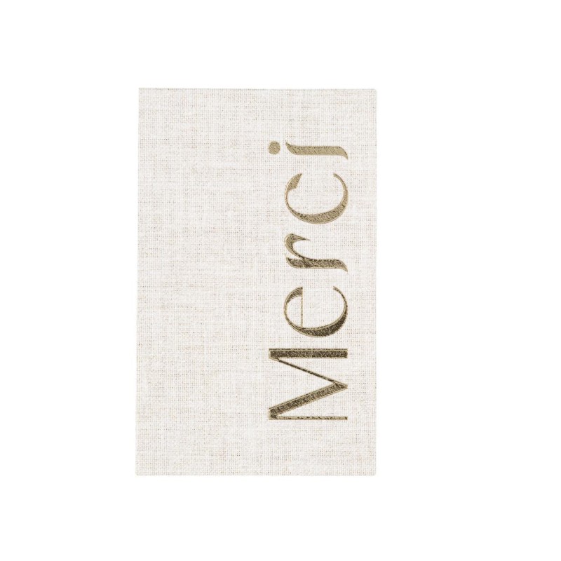 Sachets merci papier lin or 7 5x12