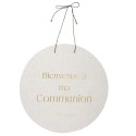 Panneau bienvenue communion lin or