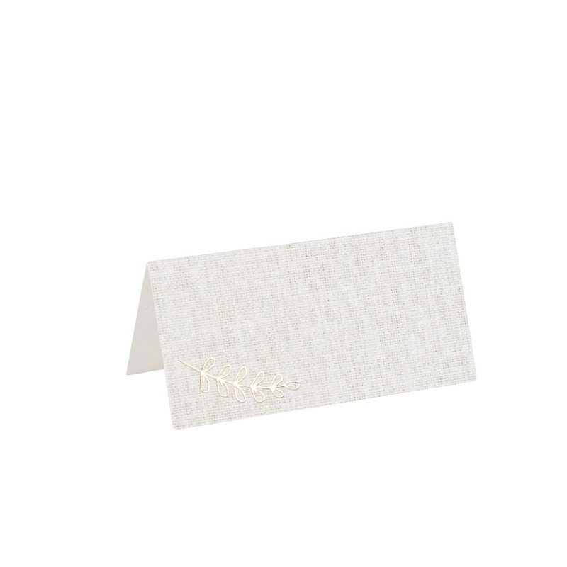 Marque places papier lin or