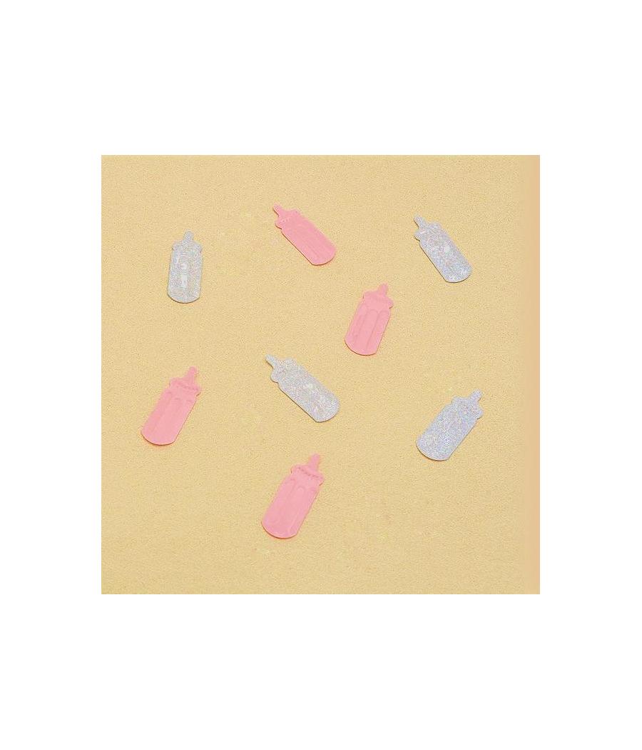 Confettis de table biberon rose 