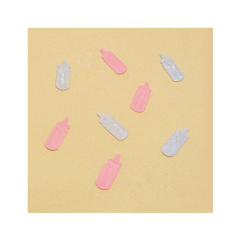 Confettis de table biberon rose 