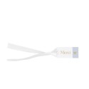 Etiquettes merci bleu orage blanc or ruban