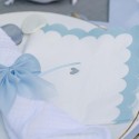 16 serviettes petits cœur Papier Bleu