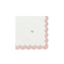 16 Serviettes papier petits coeurs rose blanc or
