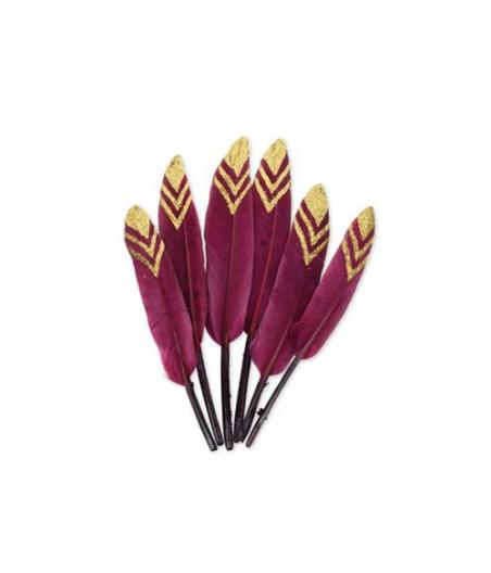 6 Plumes Ethnique Marsala