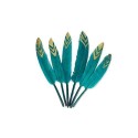 6 Plumes Ethnique Bleu Paon