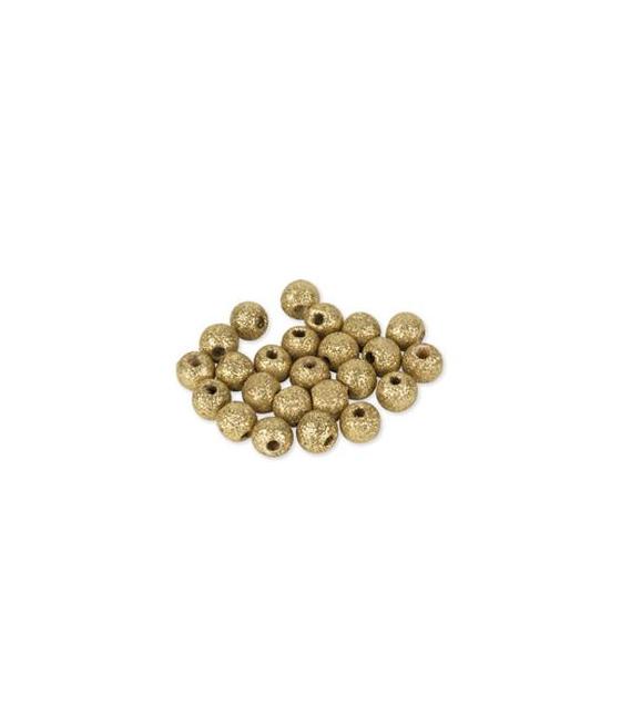 24 Perles en Bois Paillettes