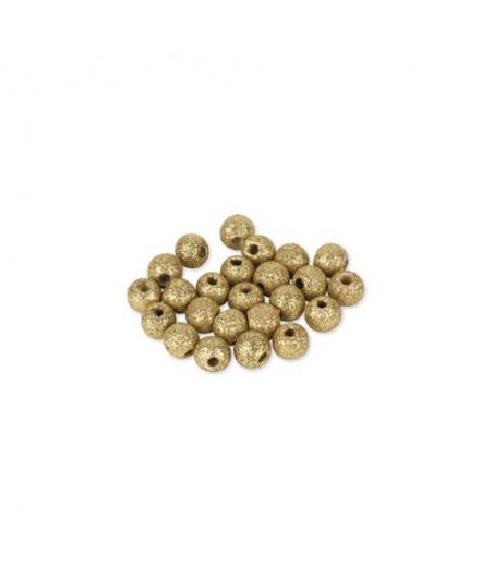 24 Perles en Bois Paillettes