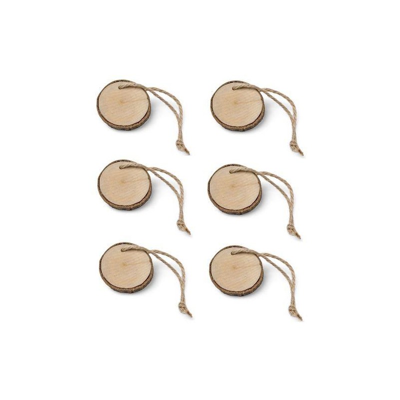 6 Rondins Bois avec Ficelle