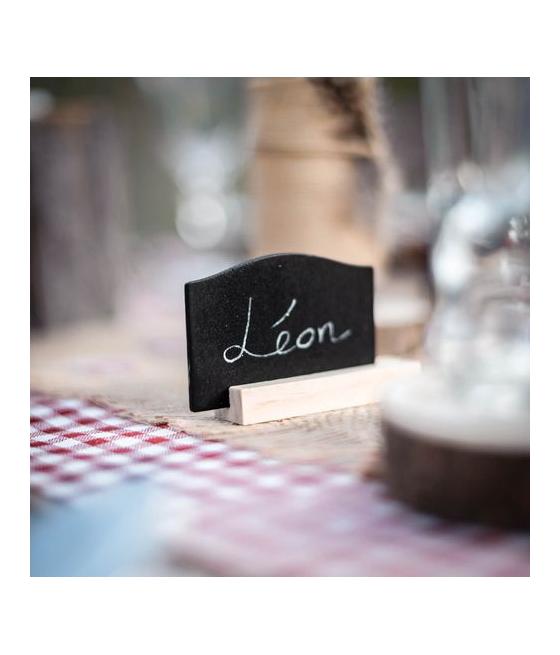 4 Ardoises sur Socle Bois et Noir