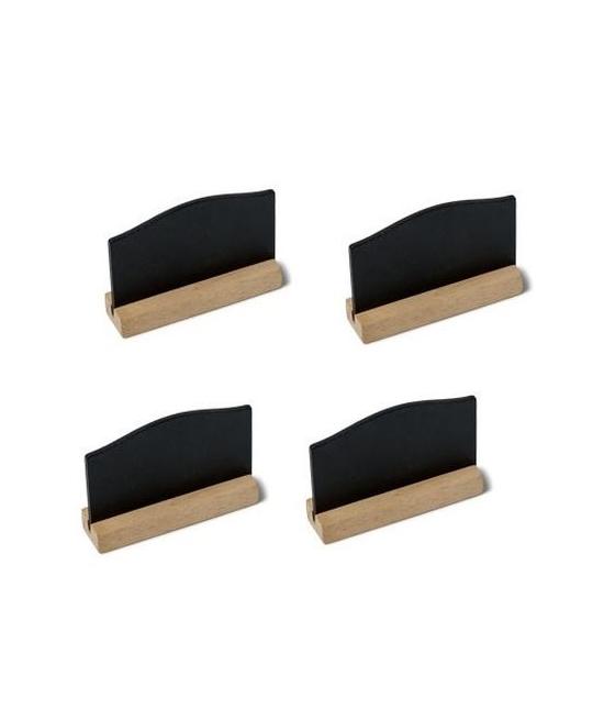 4 Ardoises sur Socle Bois et Noir