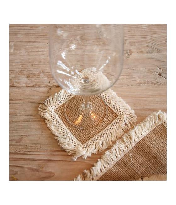 6 Napperons Jute et Franges