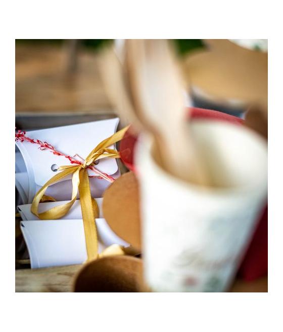 10 Contenants Kraft + Ruban Satin