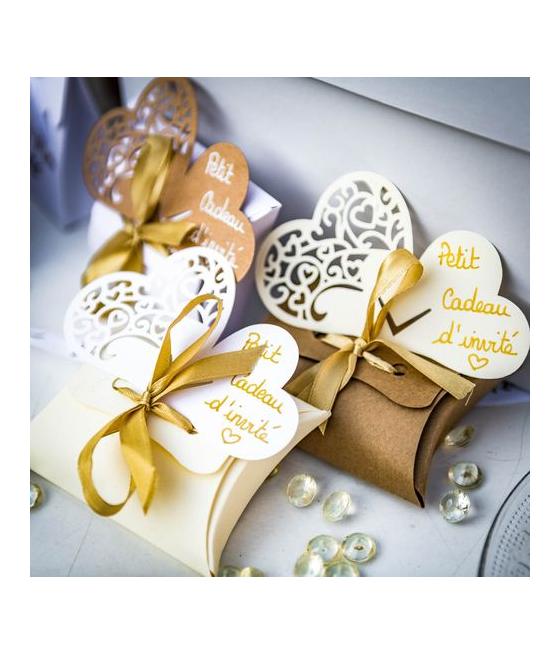 10 Contenants Kraft + Ruban Satin