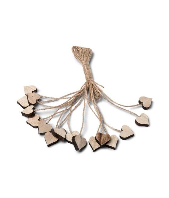 16 Coeurs Bois et Ficelle