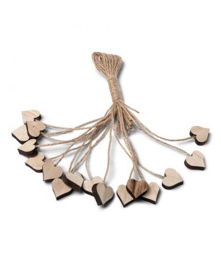 16 Coeurs Bois et Ficelle