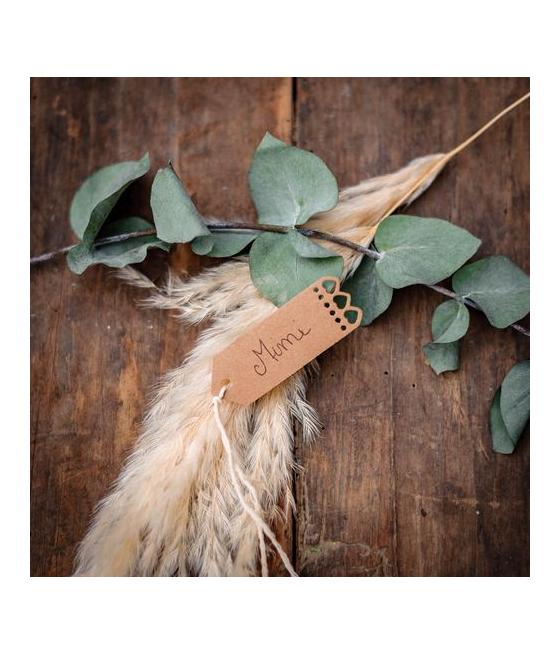 10 Étiquettes Coeurs Kraft et Ficelle