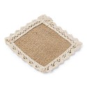6 Napperons Carrés Jute et Dentelle