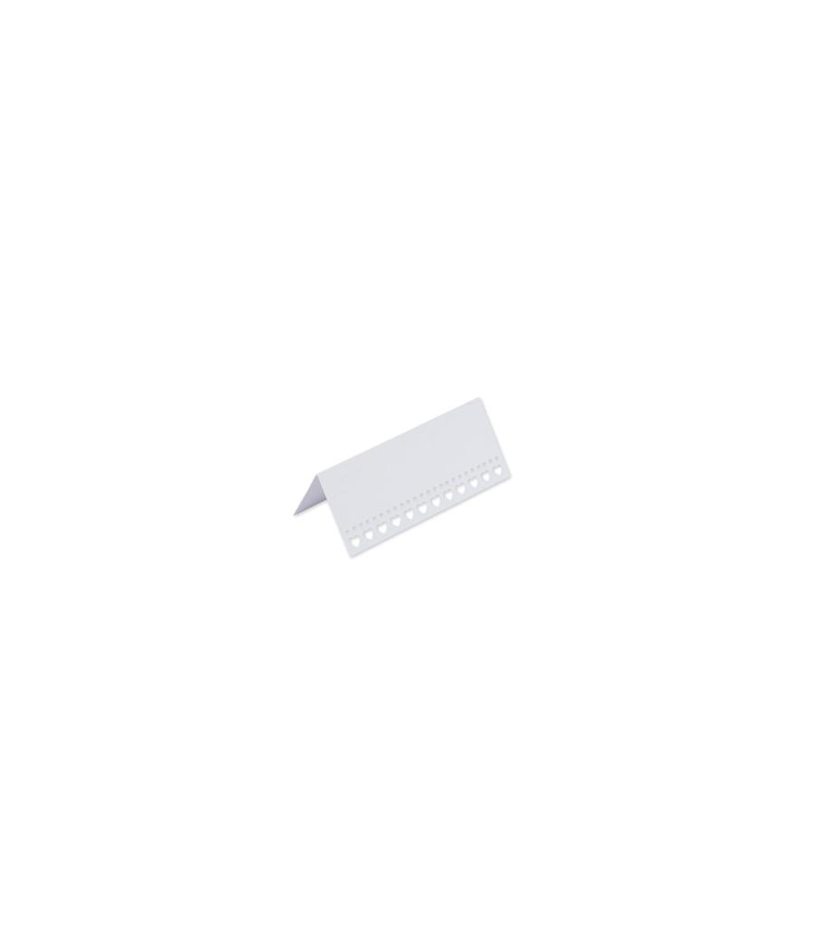 10 Marque-Places Coeurs Blanc
