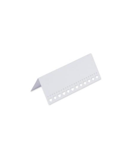 10 Marque-Places Coeurs Blanc