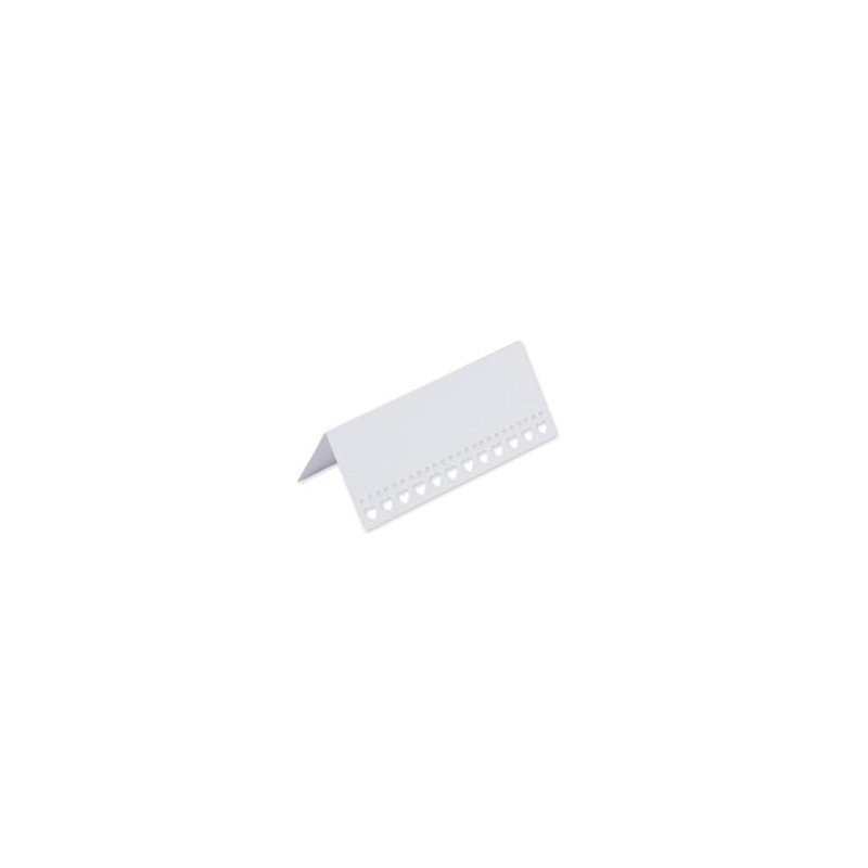10 Marque-Places Coeurs Blanc
